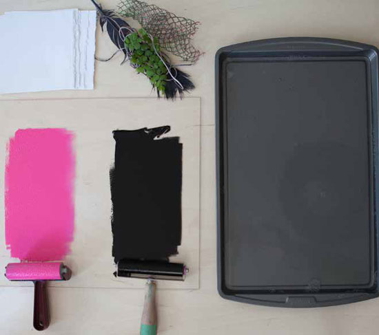 Roll ink until it makes a solid before painting.
